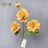 Hoa Giả - Cành Hồng Misaki 3 Bông 2 Nụ 90 Cm