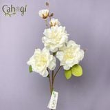 Hoa Giả - Cành Hồng Misaki 3 Bông 2 Nụ 90 Cm