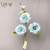 Hoa Giả - Cành Hồng Misaki 3 Bông 2 Nụ 90 Cm