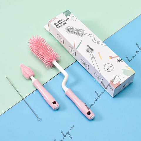 Set cọ silicone rửa bình sữa