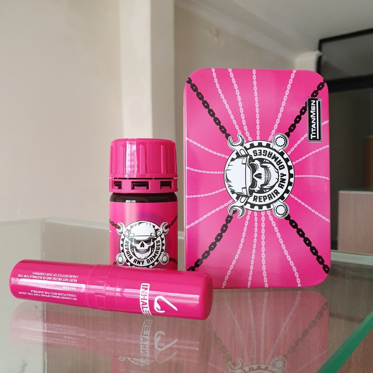 Popper titan men 40ml hộp thiếc cao cấp => phiên bản HỒNG phấn - bondage. 09 33 33 55 22