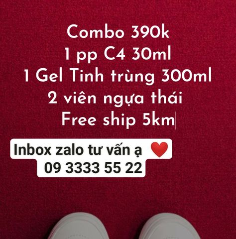  - COMBO 1 LỌ C4 30ML ( TẶNG KÈM GEL TINH TRÙNG 300ML +  2 VIÊN NGỰA THÁI + FREE SHIP 5KM ) 