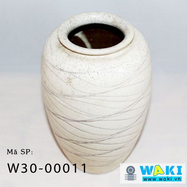 Bình hoa gốm mộc trắng, 21*40cm, W30-00011