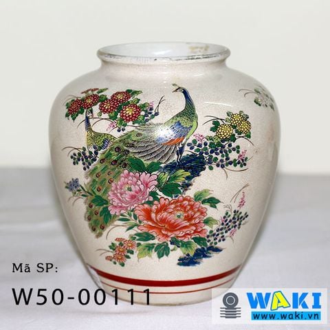Bình hoa gốm Kutani, 18*48cm, W50-00111