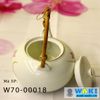 Bộ bình trà lọc sứ có triện, 7.5*12.5cm, W70-00018