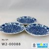 Bộ 3 đĩa hoa men xanh có triện, 1.5*11.5cm, W2-00088