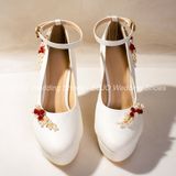  Giày cưới cao cấp Bejo H74.05 THUYỀN NỤ HOA ĐỎ 