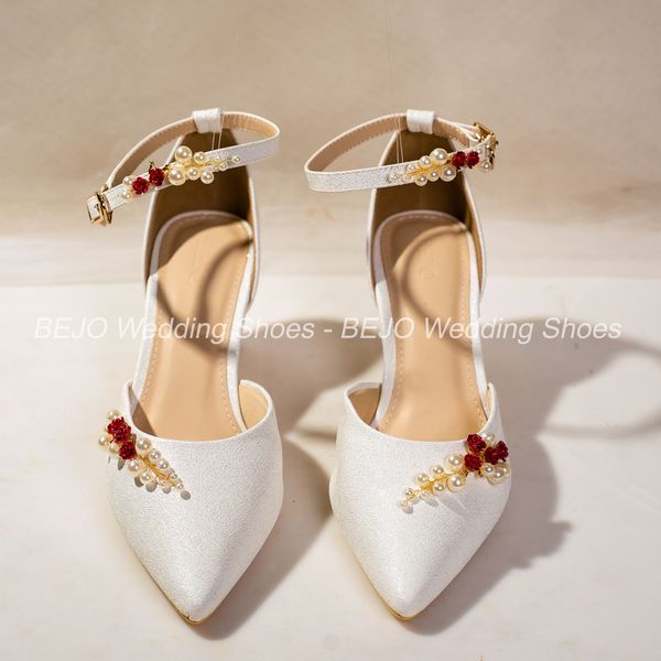  Giày cưới cao cấp Bejo H78.5P.05 NỤ HOA ĐỎ, CÀNH NGỌC 