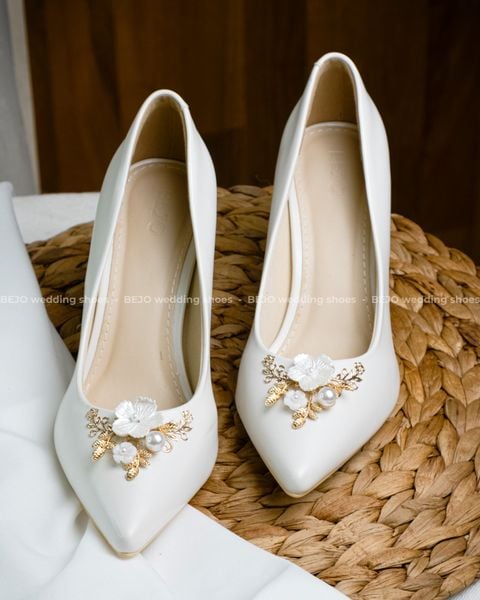  Giày cưới cao cấp BEJO WEDDING SHOSE- H85.7P.03 Hoa mai lá vàng 