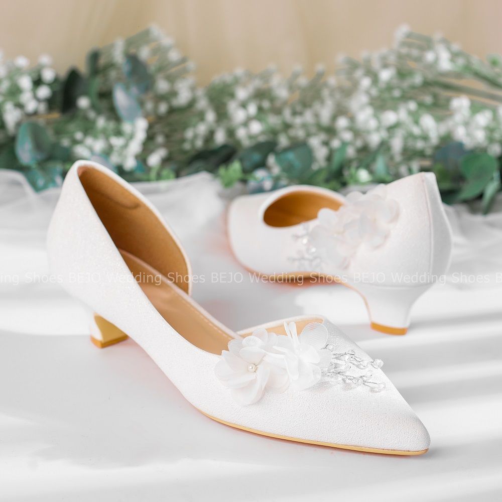  Giày cưới - Giày cô dâu cao cấp BEJO H51.3P.03.HOALUA.NHANHPHALE.TRANG.KT 