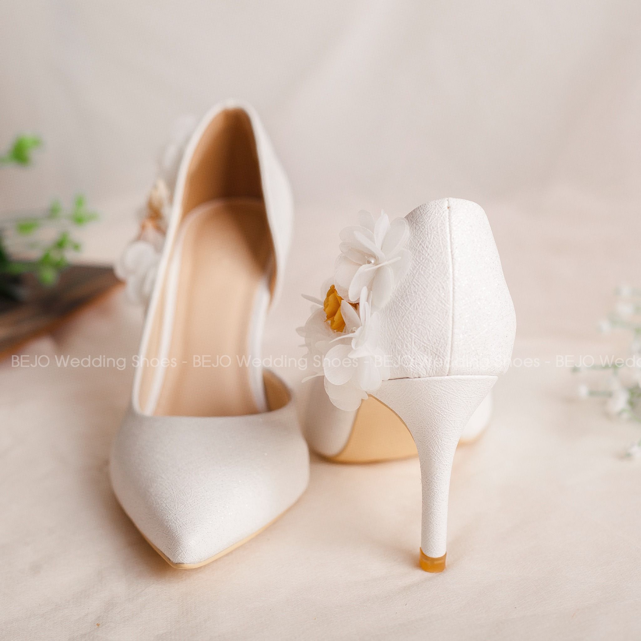  Giày cưới - Giày cô dâu cao cấp BEJO H51.04.TRANG.KT. HOA VOAN LỤA 