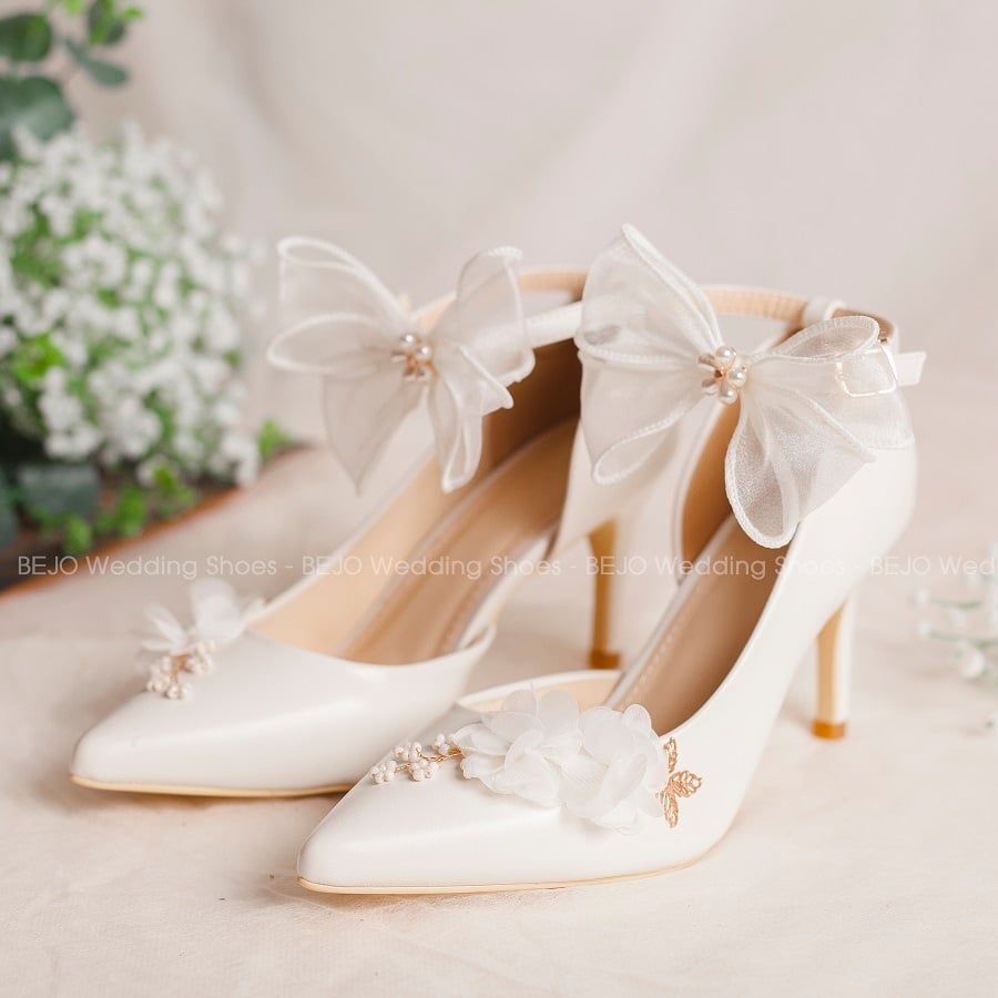  Giày cưới - Giày cô dâu cao cấp BEJO H88.05.TRANG.HOAVOANLUA 