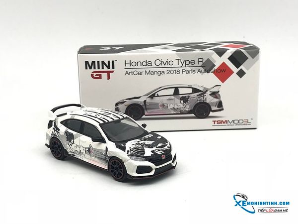 Xe Mô Hình Honda Civic Type R Art Car Manga 2018 Paris Autoshow 1:64 MiniGT ( Trắng )