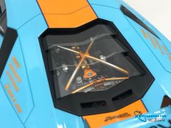 Xe Mô Hình LB Performance Lamborghini Aventador 2.0 Liberty Walk 1:18 ( Xanh dương sọc cam )