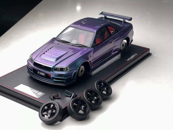 Xe Mô Hình Nissan Skyline R34 Z-Tune 1:18 One Model ( Tím Biến Màu )