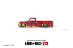 Xe Mô Hình Chevrolet Silverado Dually on Fire v1 1:64 Kaido House (Lửa)