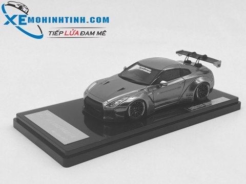 XE MÔ HÌNH NISSAN GTR R35 LB WORKS LIBERTY WALK 1:43 ONE MODEL (CHROME)