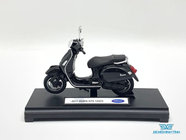 Xe Mô Hình Vespa 2017 GTS 125CC 1:18 Welly ( Đen )