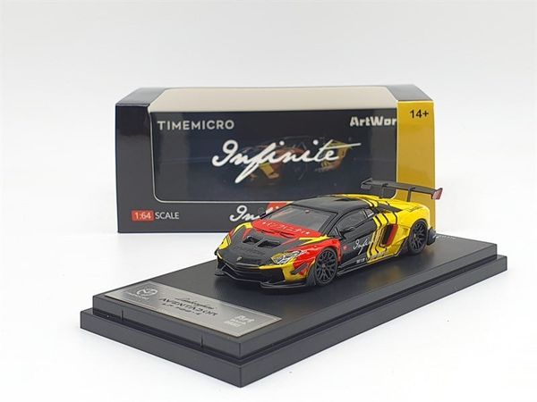 Xe Mô Hình Lamborghini Aventador Infinite LP700-4 1:64 Time Micro (Vàng Đen)