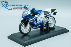 XE MÔ HÌNH SUZUKI GSX-R750 1:18 MAISTO (TRẮNG XANH)