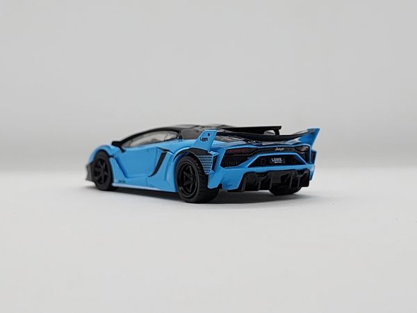 Xe Mô Hình LB-Silhouette Works Lamborghini Aventador GT Evo Baby Blue LHD 1:64 Minigt ( Xanh Baby )