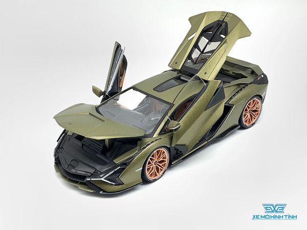 Xe Mô Hình Lamborghini Sían FKP 37 1:18 Bburago ( Xanh )