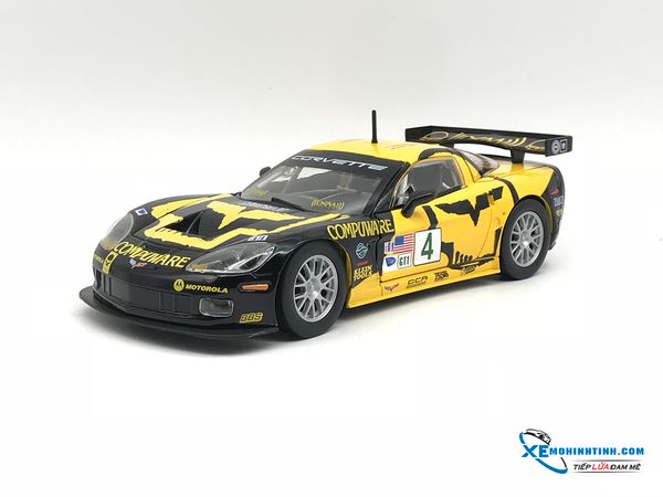 Xe Mô Hình Chevrolet Corvette C6R Race Car #4 1:24 Bburago ( Vàng )