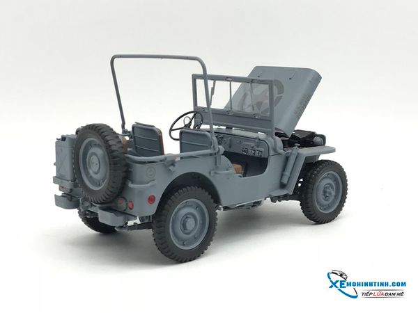 XE MÔ HÌNH XE JEEP WILLYS mui trần 1:18 WELLY ( Xanh Lá )