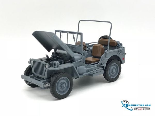 XE MÔ HÌNH XE JEEP WILLYS mui trần 1:18 WELLY ( Xanh Lá )