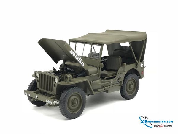 XE MÔ HÌNH XE JEEP WILLYS mui cứng 1:18 WELLY