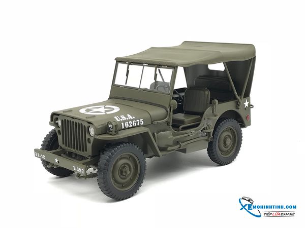 XE MÔ HÌNH XE JEEP WILLYS mui cứng 1:18 WELLY