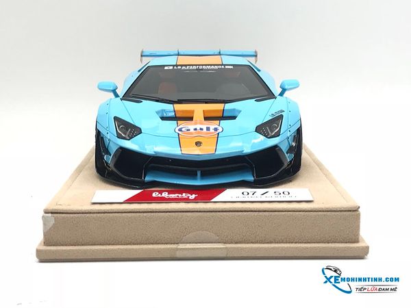 Xe Mô Hình LB Performance Lamborghini Aventador 2.0 Liberty Walk 1:18 ( Xanh dương sọc cam )