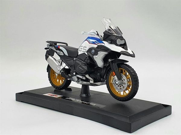 Xe Mô Hình BMW R1200GS 1:18 Maisto ( Trắng Xanh )