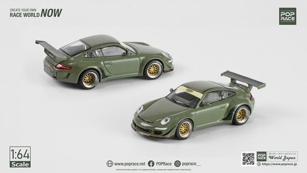 Xe Mô Hình Porsche RWB 997 1:64 1:64 Pop Race ( Dark Green )