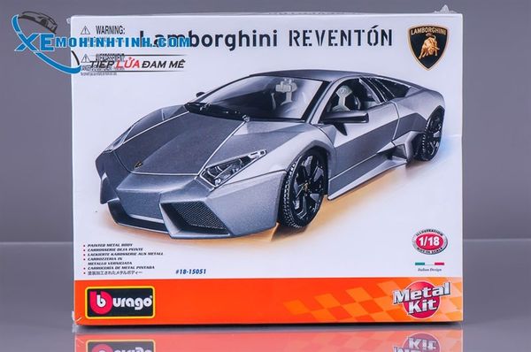 XE MÔ HÌNH LAMBORGHINI REVENTON BỘ KIT 1:18 BBURAGO (XÁM)