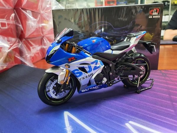 Xe Mô Hình Suzuki GSX-R1000R 1:12 LCD Model ( Bạc Xanh )