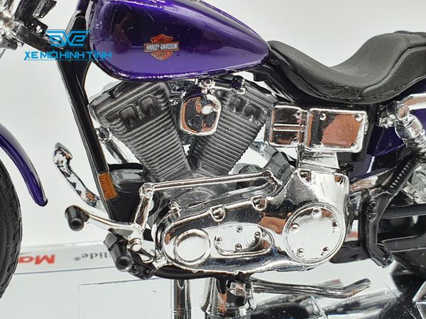 XE MÔ HÌNH HARLEY DAVIDSON 2001 FXDWG Dyna Wide Glide 1:18 MAISTO (TÍM)