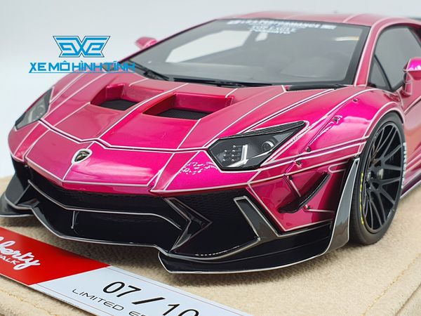 Xe Mô Hình LB-Performance Lamborghini Aventador 2.0 Tron Pink 1:18 Liberty Walk ( Hồng Spider )