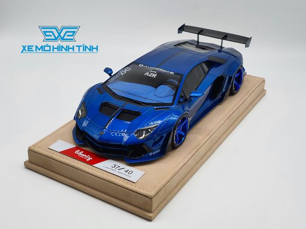 Xe Mô Hình LB Performance Lamborghini Aventador 2.0 Liberty Walk 1:18 ( Xanh Dương - Đế Da ) 37/40 pcs