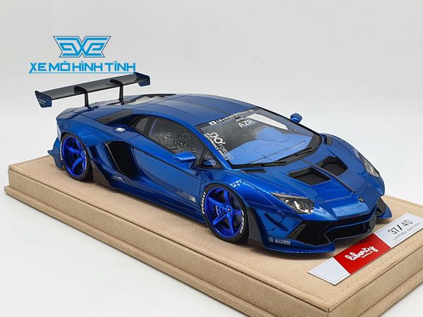 Xe Mô Hình LB Performance Lamborghini Aventador 2.0 Liberty Walk 1:18 ( Xanh Dương - Đế Da ) 37/40 pcs