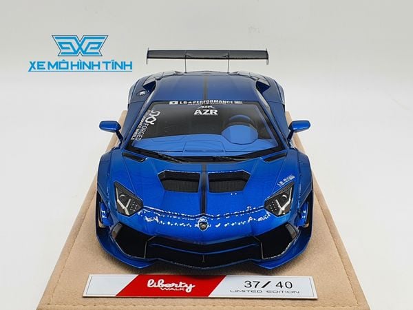 Xe Mô Hình LB Performance Lamborghini Aventador 2.0 Liberty Walk 1:18 ( Xanh Dương - Đế Da ) 37/40 pcs