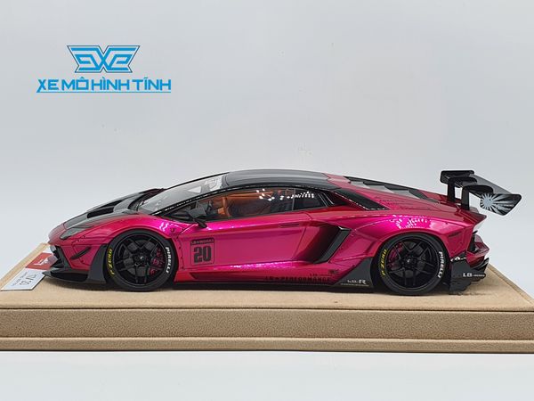 Xe Mô Hình LB Performance Lamborghini Aventador 2.0 Liberty Walk 1:18 ( Hồng Phấn - Đế Da ) 17/20 pcs