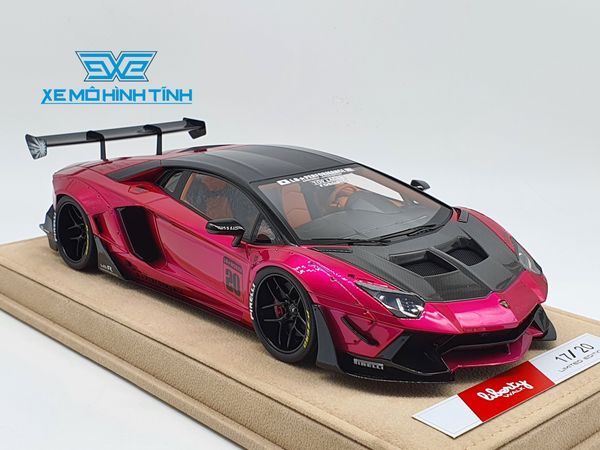 Xe Mô Hình LB Performance Lamborghini Aventador 2.0 Liberty Walk 1:18 ( Hồng Phấn - Đế Da ) 17/20 pcs