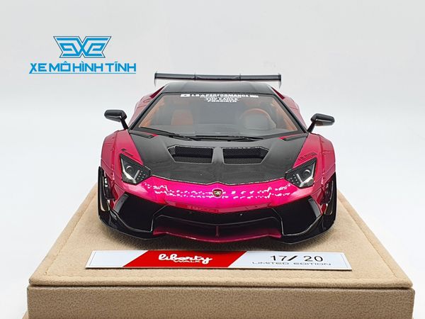 Xe Mô Hình LB Performance Lamborghini Aventador 2.0 Liberty Walk 1:18 ( Hồng Phấn - Đế Da ) 17/20 pcs