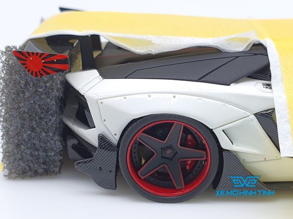 Xe Mô Hình Lamborghini Aventador LB-Works 1:43 Jnetme Models ( Xám nhám ) #40/12 pcs