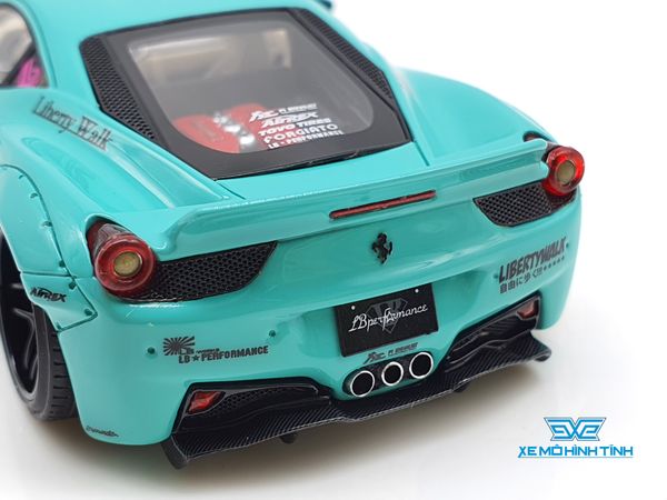 Xe Mô Hình Ferrari 458 Italy LB-Works 1:43 Fuelme Models ( Xanh Tiffany Blue )