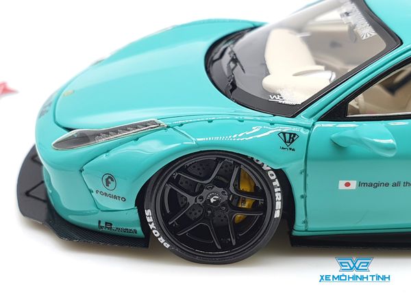 Xe Mô Hình Ferrari 458 Italy LB-Works 1:43 Fuelme Models ( Xanh Tiffany Blue )