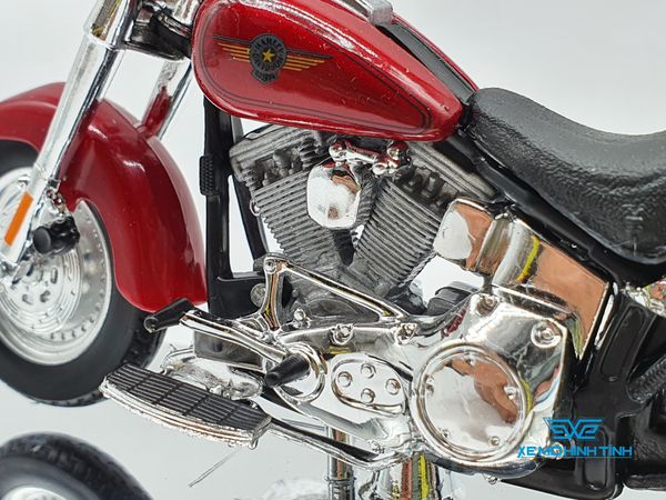 XE MÔ HÌNH HARLEY DAVIDSON 2004 FLSTFI Fat Boy 1:18 MAISTO (ĐỎ)