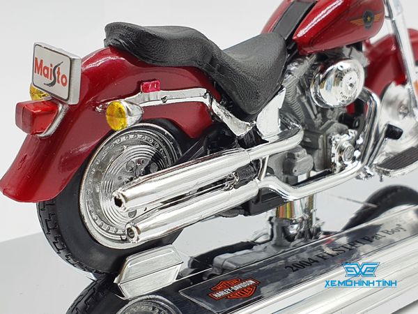 XE MÔ HÌNH HARLEY DAVIDSON 2004 FLSTFI Fat Boy 1:18 MAISTO (ĐỎ)