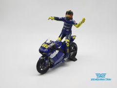 XE MÔ HÌNH YAMAHA YZR R1 VALENTINO ROSSI MOTOGP DONINGTON 2005 + FIGURE 1:12 MINICHAMPS (XANH DƯƠNG #46)